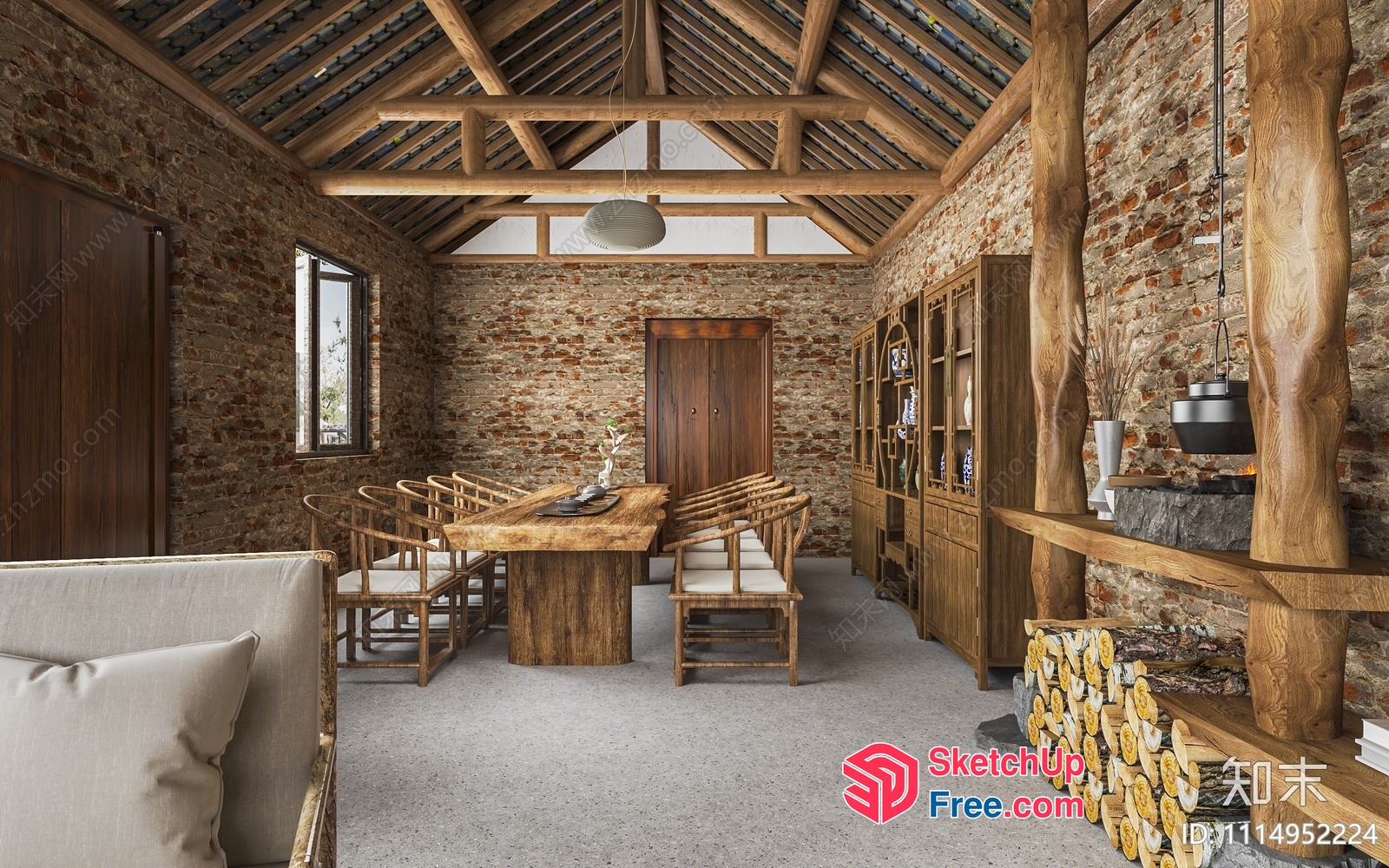 Rustic, Natural, And Earthy Interior Design 3D SketchUp File