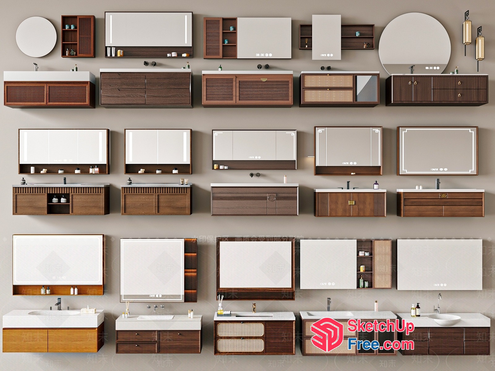 Modern Bathroom Vanity Collection 3D SketchUp File
