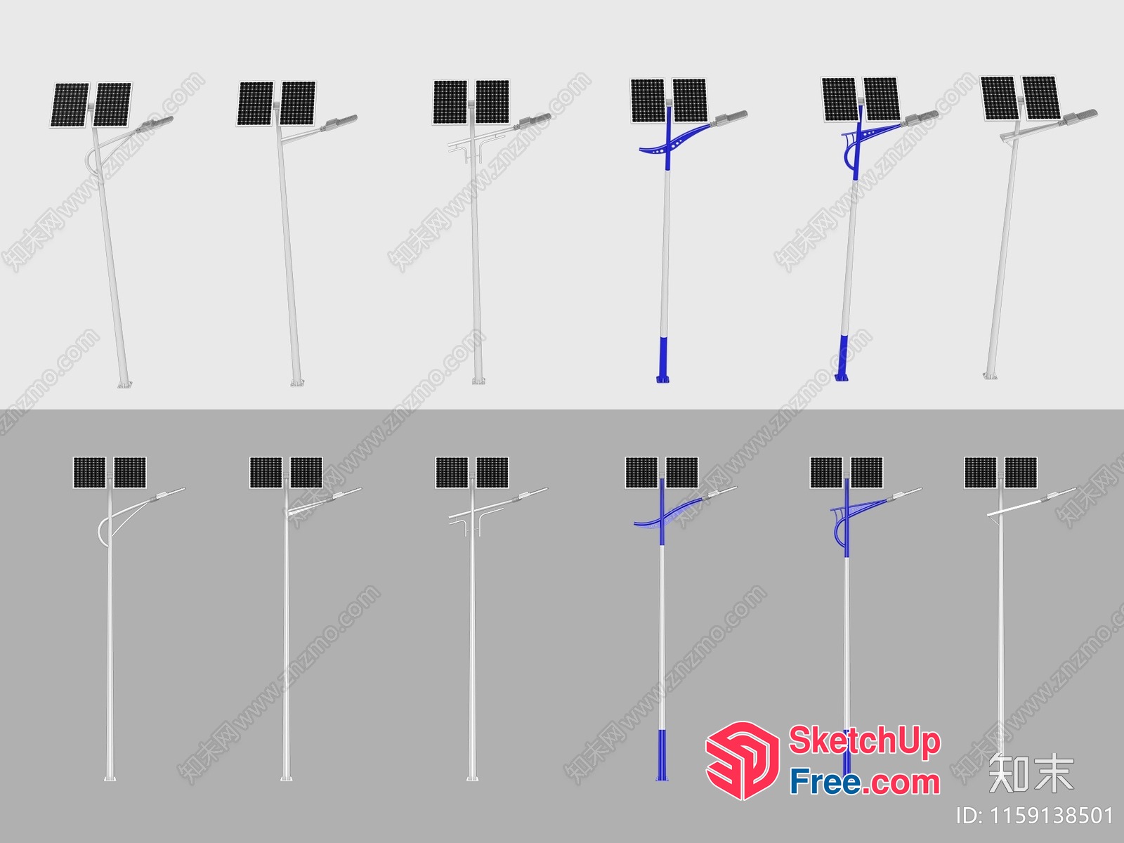 Solar-Powered Street Light Collection 3D SketchUp File