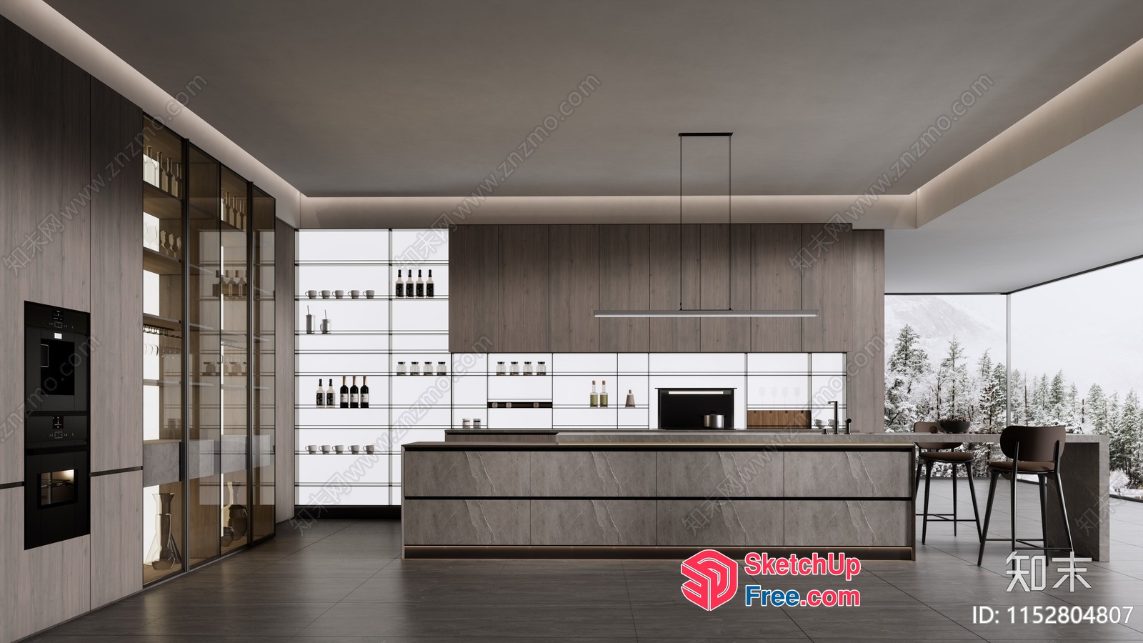 Modern Minimalist Kitchen Interior Design 3D SketchUp File