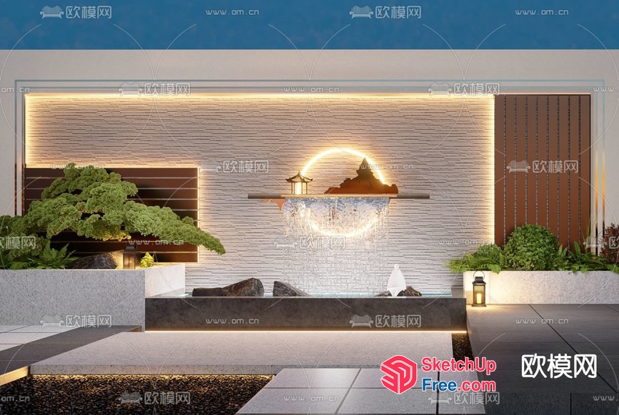 Asian-Inspired Exterior Decor 3D SketchUp File