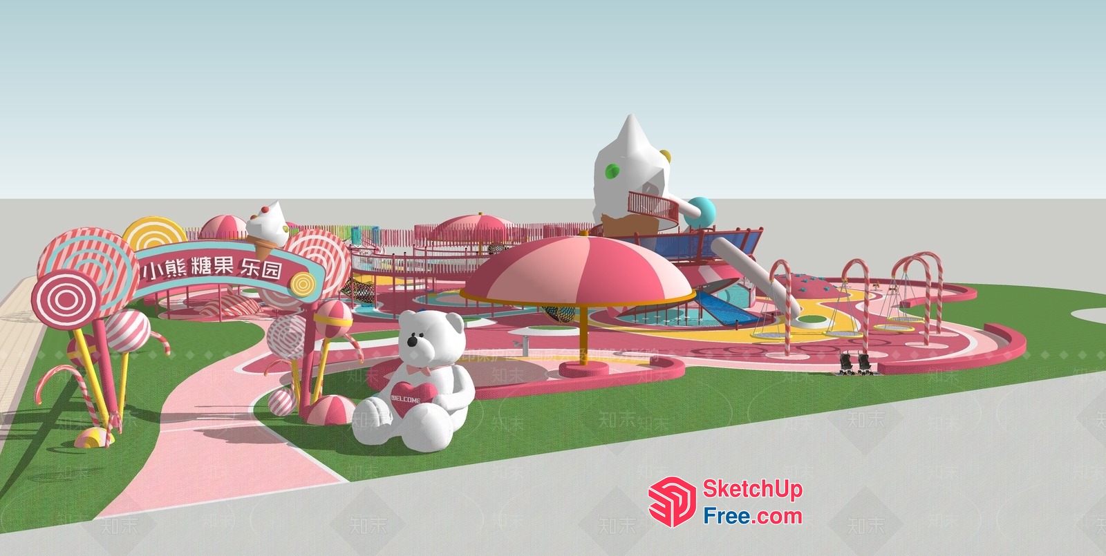 Colorful Candy-Themed Playground 3D SketchUp File