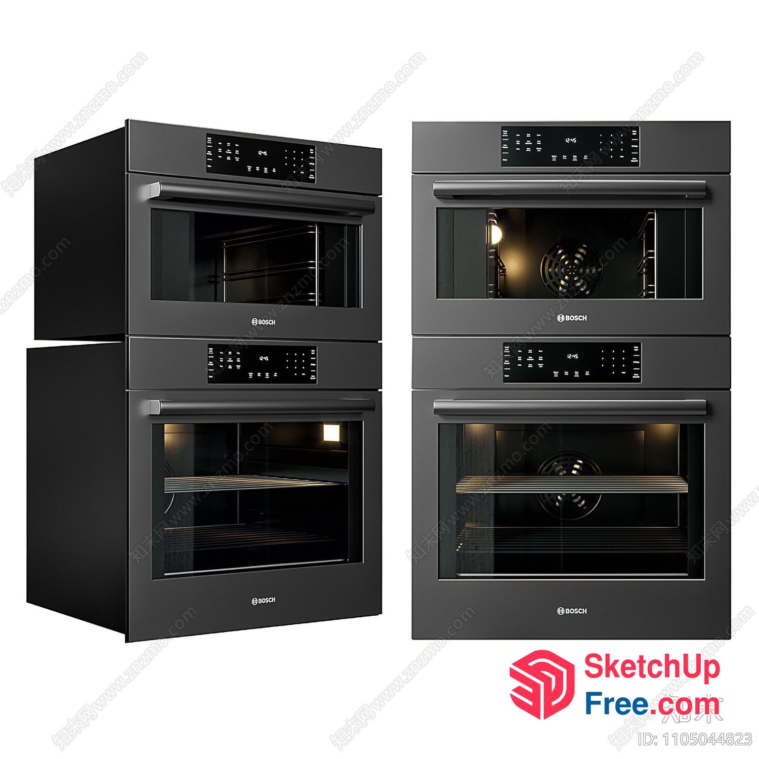 Modern Bosch Oven Stacks 3D SketchUp File