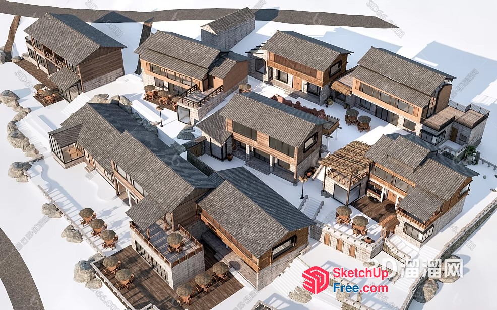 Modern Japanese-Style Villa Collection 3D SketchUp File