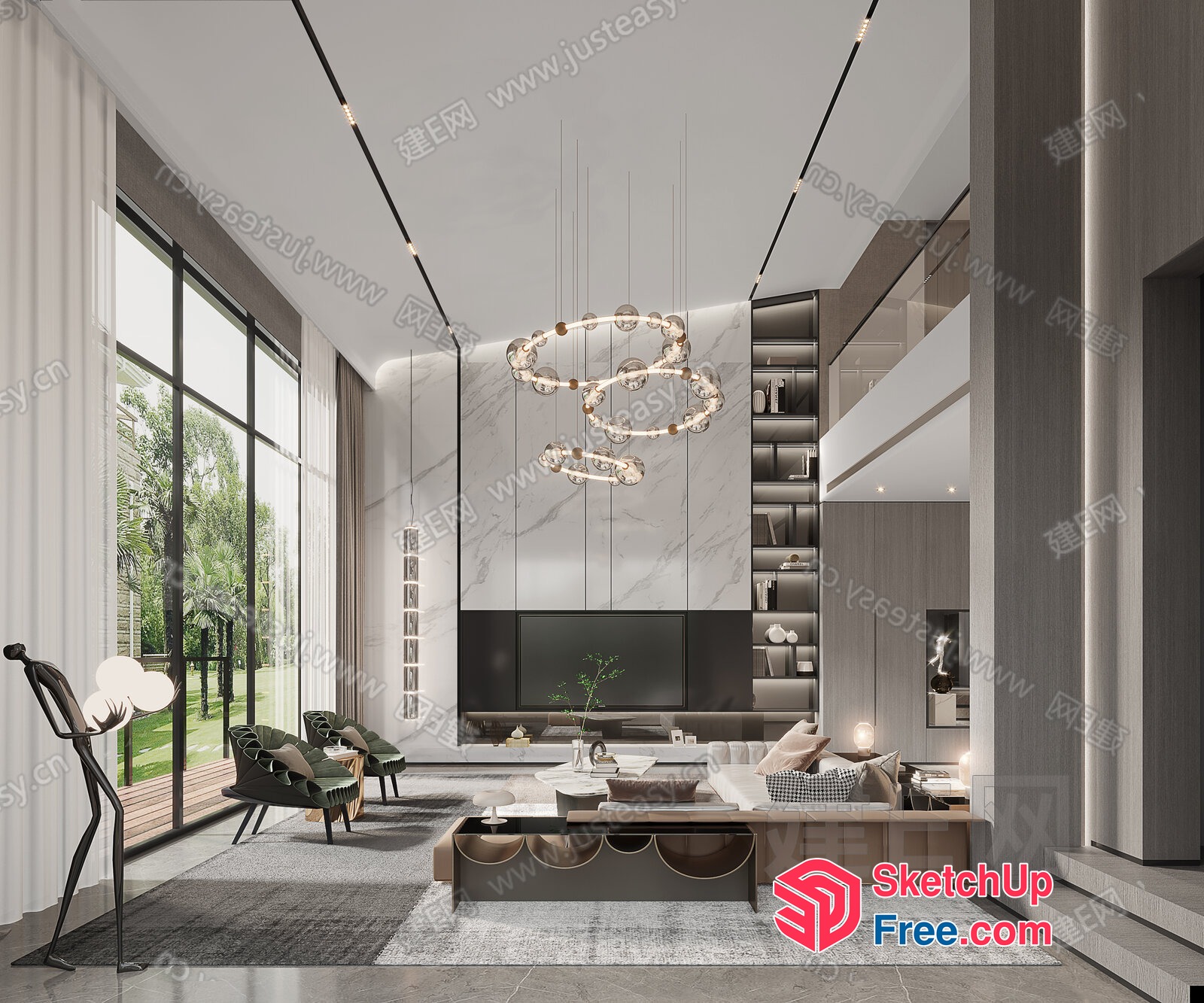 Elegant Modern Living Room Design 3D SketchUp File