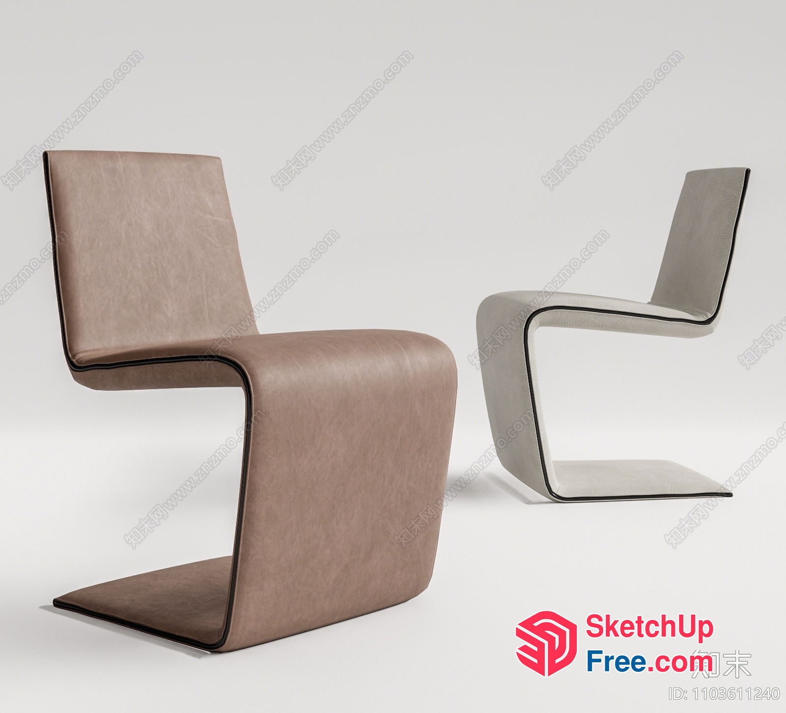 Modern, Minimalist, Curved Chair Design 3D SketchUp File