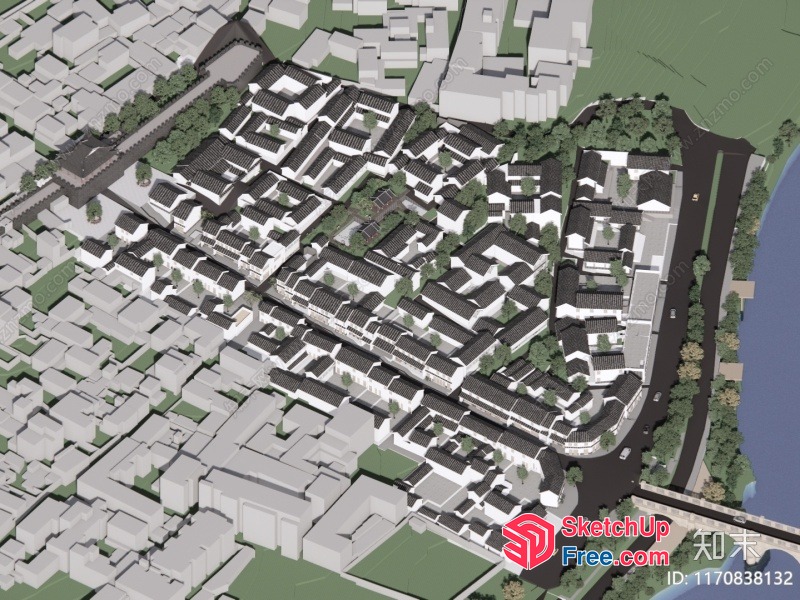 3D Architectural Model Of A Residential Area 3D SketchUp File