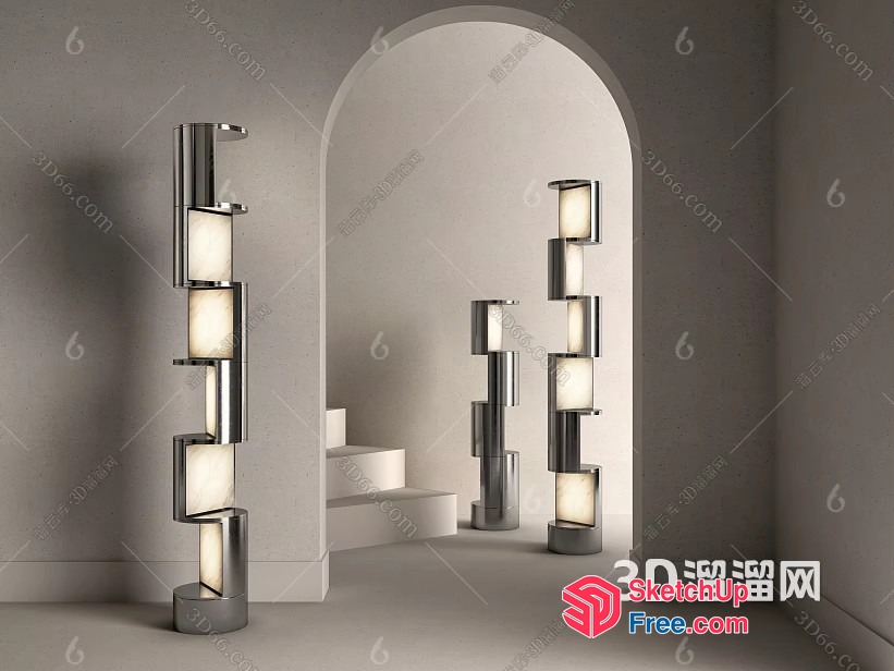 Modern Lighting Fixtures In A Contemporary Interior Setting 3D SketchUp File