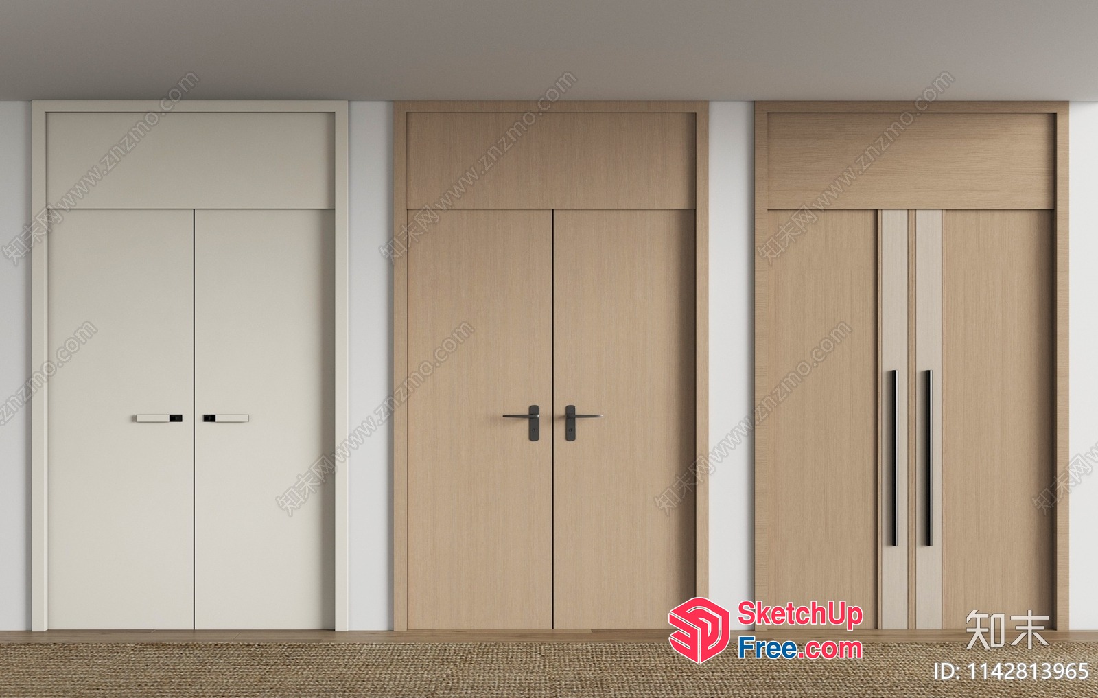 Three Elevators And Doors In A Row 3D SketchUp File
