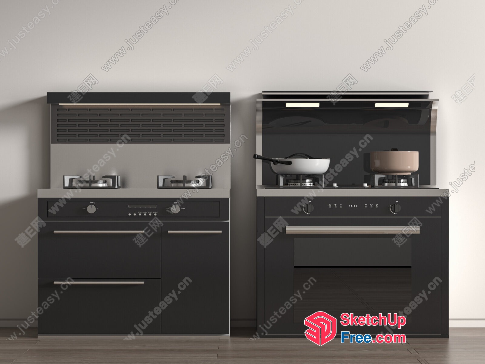 Modern Kitchen Furniture Set 3D SketchUp File