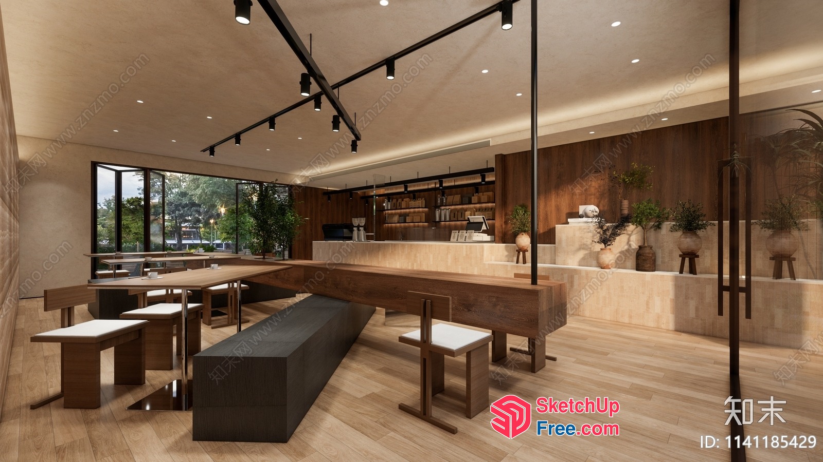 Modern Minimalist Wood And Tile Interior Design 3D SketchUp File