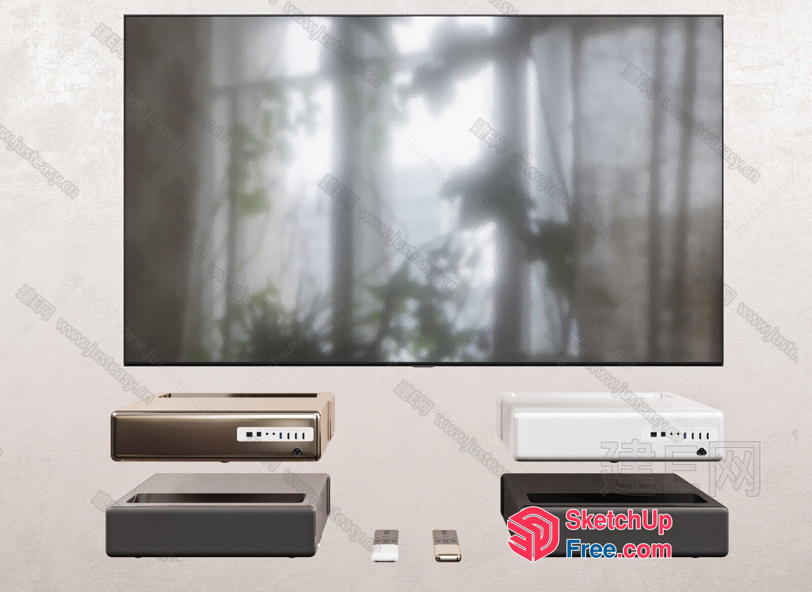 Tv And Electronics On A Wall 3D SketchUp File