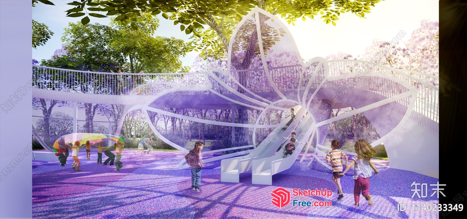 Futuristic Children'S Playground With Stairway And Balcony 3D SketchUp File
