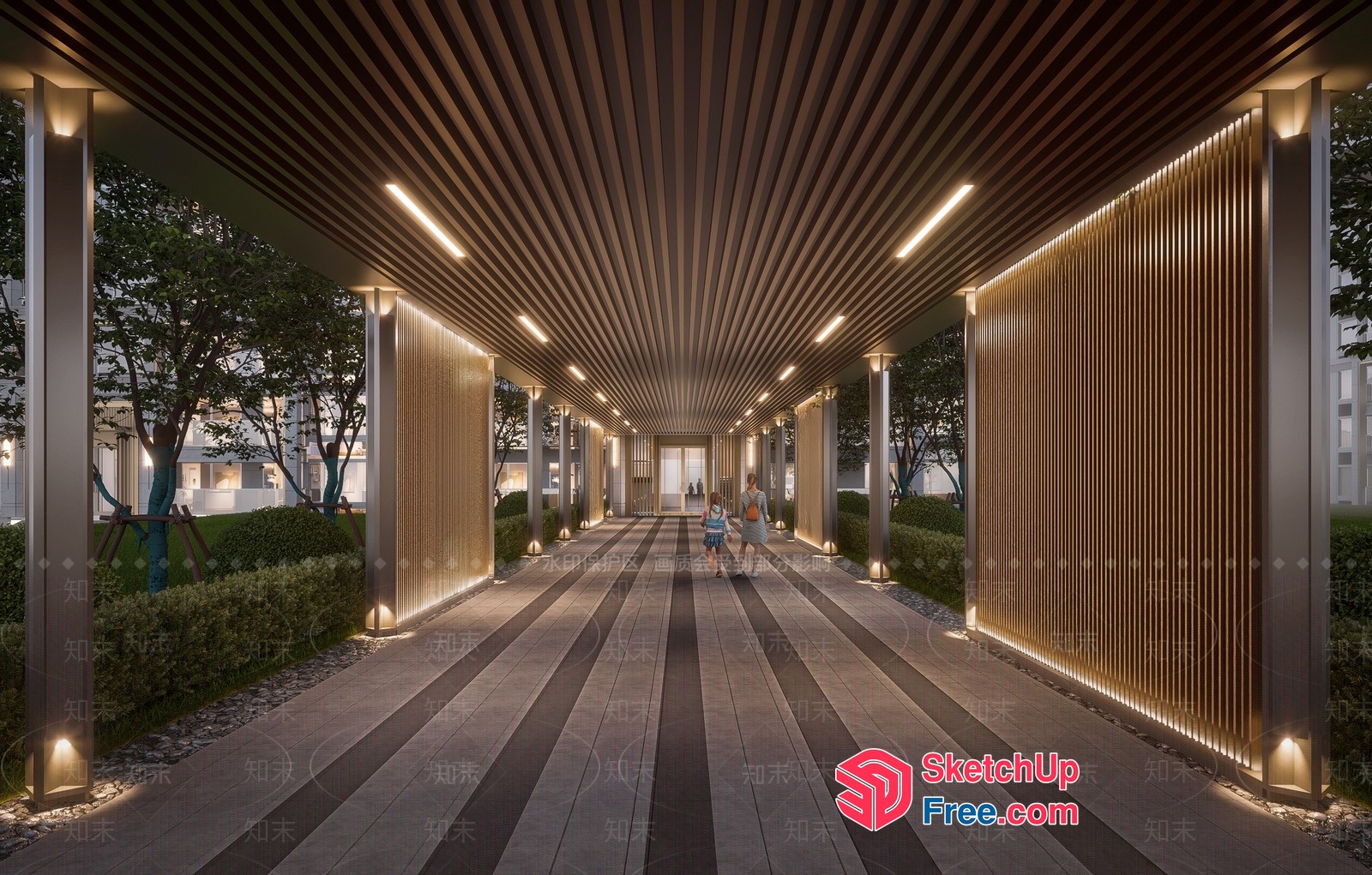Modern Pillar And Ceiling Design 3D SketchUp File