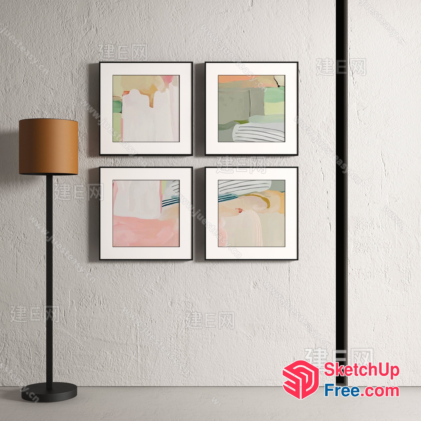 Minimalist Abstract Art Collection 3D SketchUp File