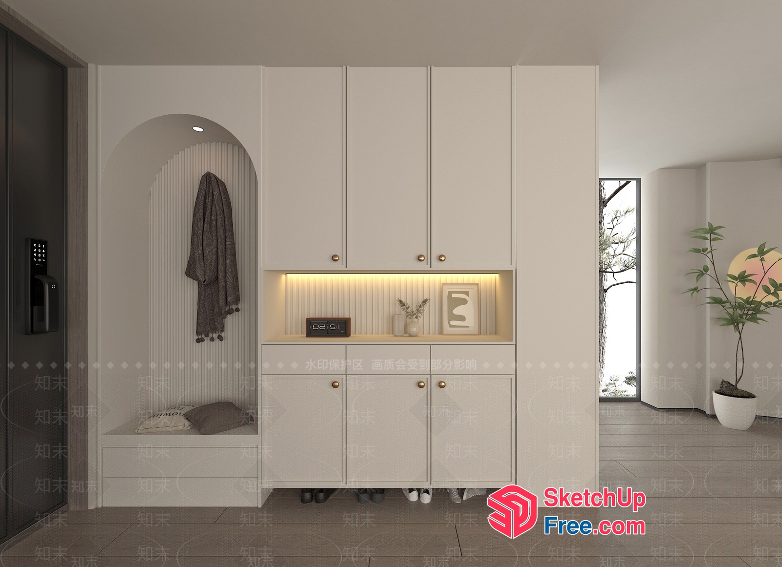 Minimalist Japanese Style Living Room 3D SketchUp File