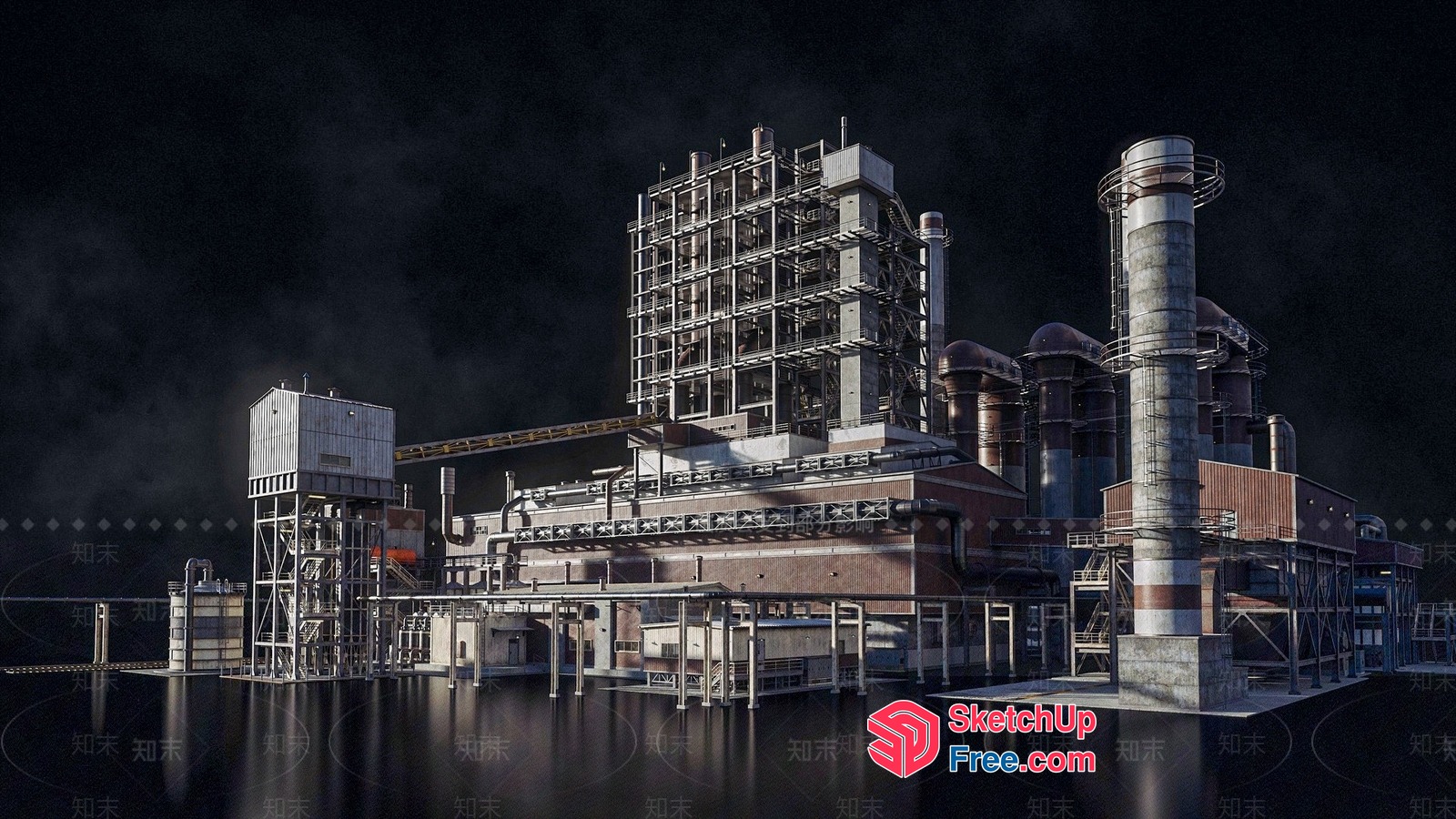 Industrial Power Plant 3D SketchUp File