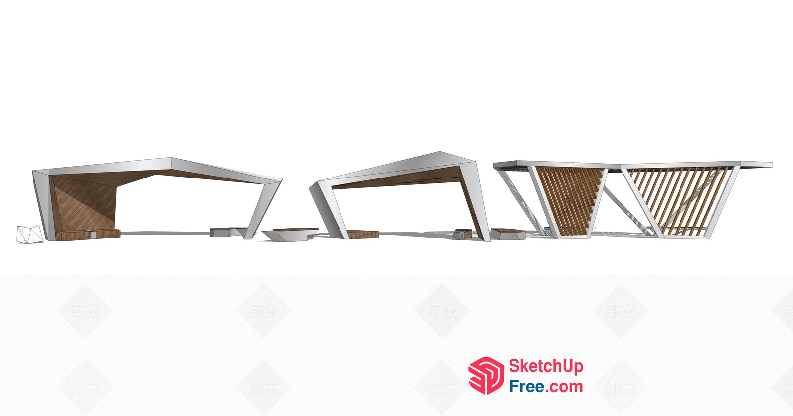 Modern Contemporary Outdoor Stairway Design 3D SketchUp File