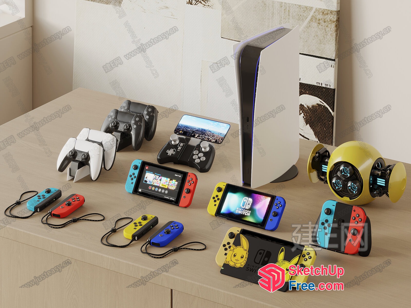 Gaming Console And Accessories 3D SketchUp File