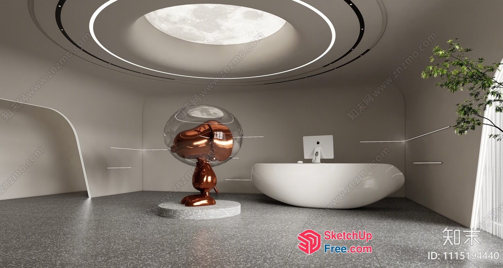 Futuristic Space Capsule Interior Design 3D SketchUp File