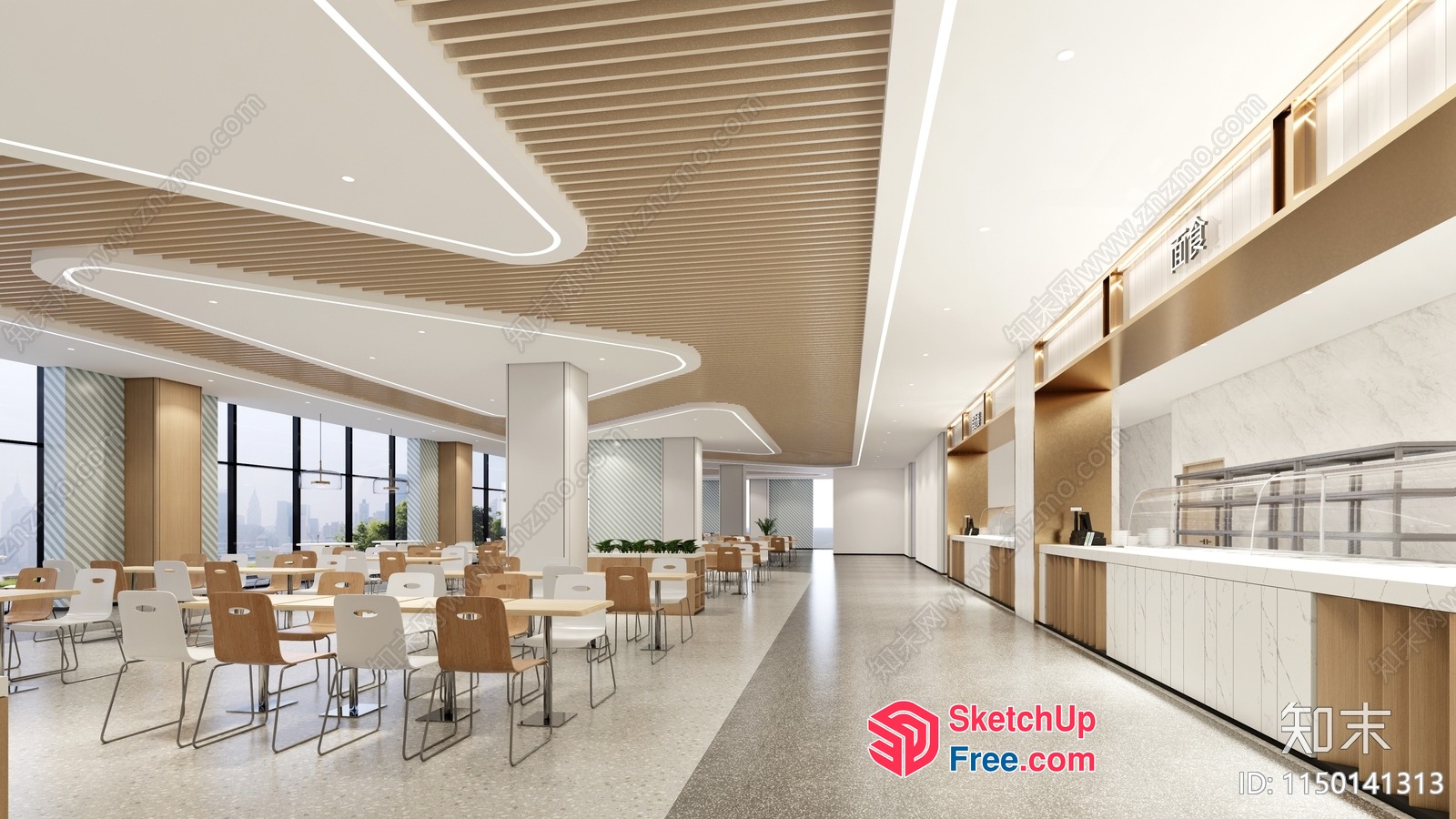 Modern Commercial Building Interior With Elegant And Spacious Design 3D SketchUp File
