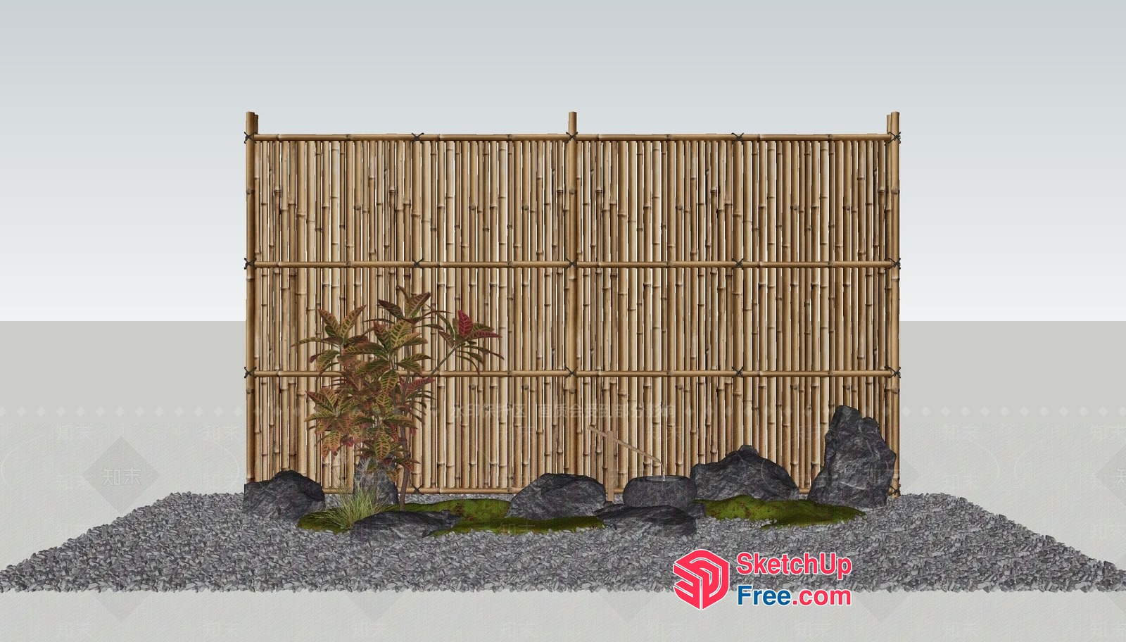 Japanese Garden Fence Design 3D SketchUp File
