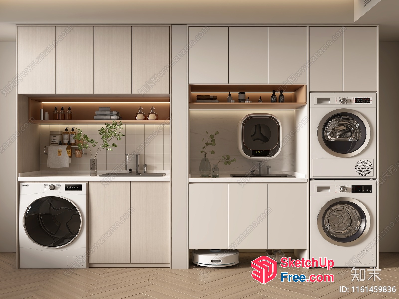 Modern Laundry Room With Sleek Appliances 3D SketchUp File