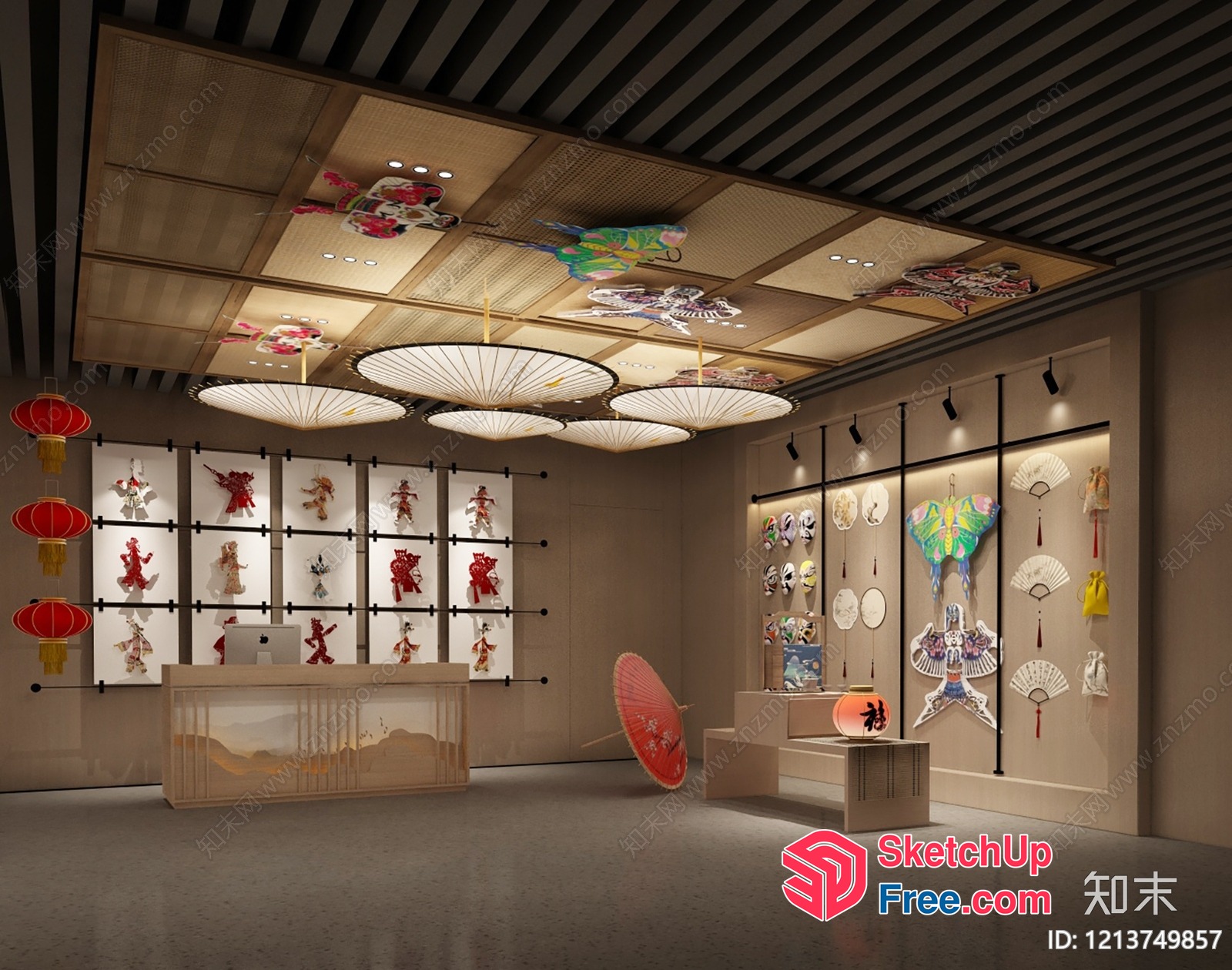 Asian-Style Interior Design Store 3D SketchUp File