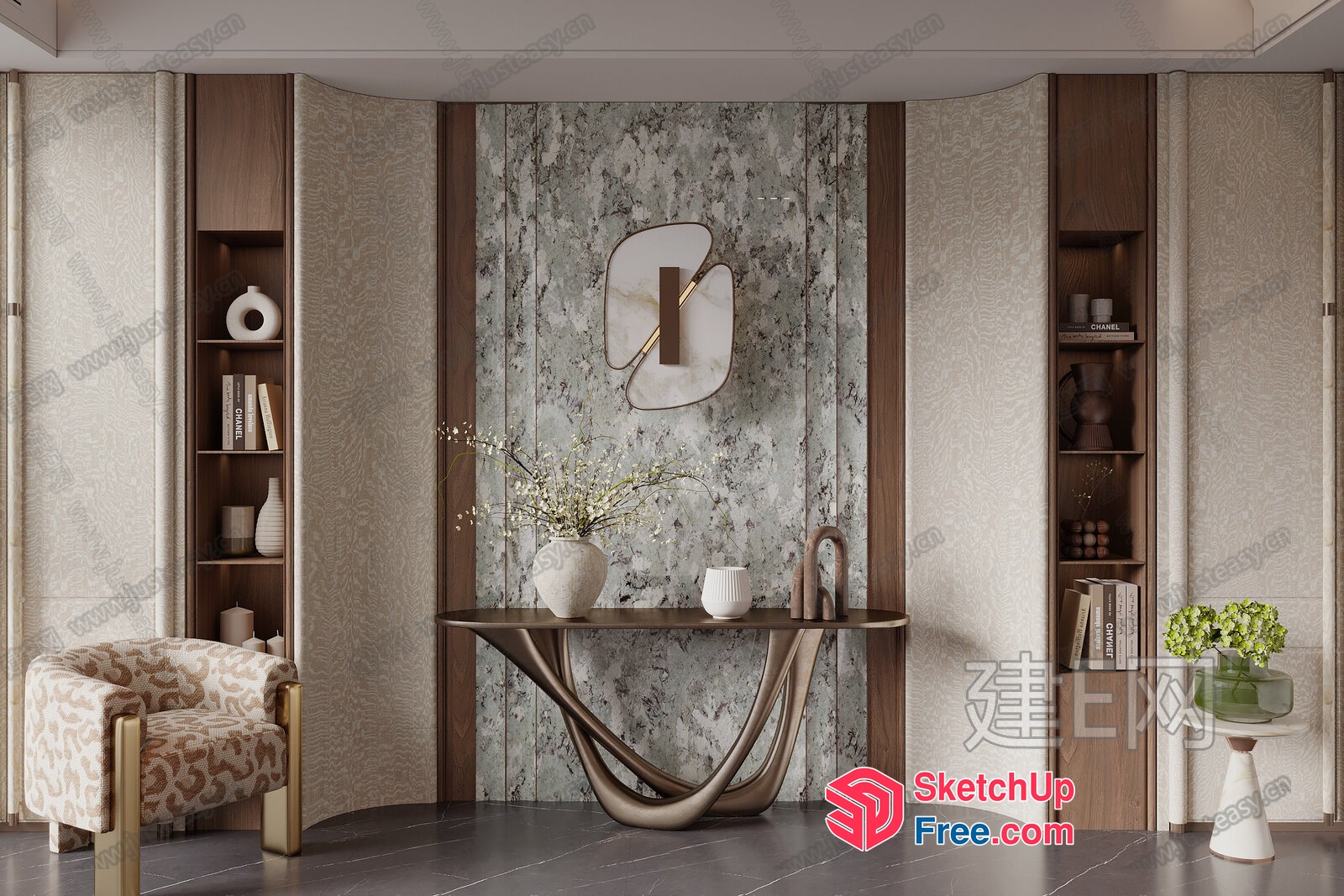 Elegant Modern Minimalist Living Room 3D SketchUp File