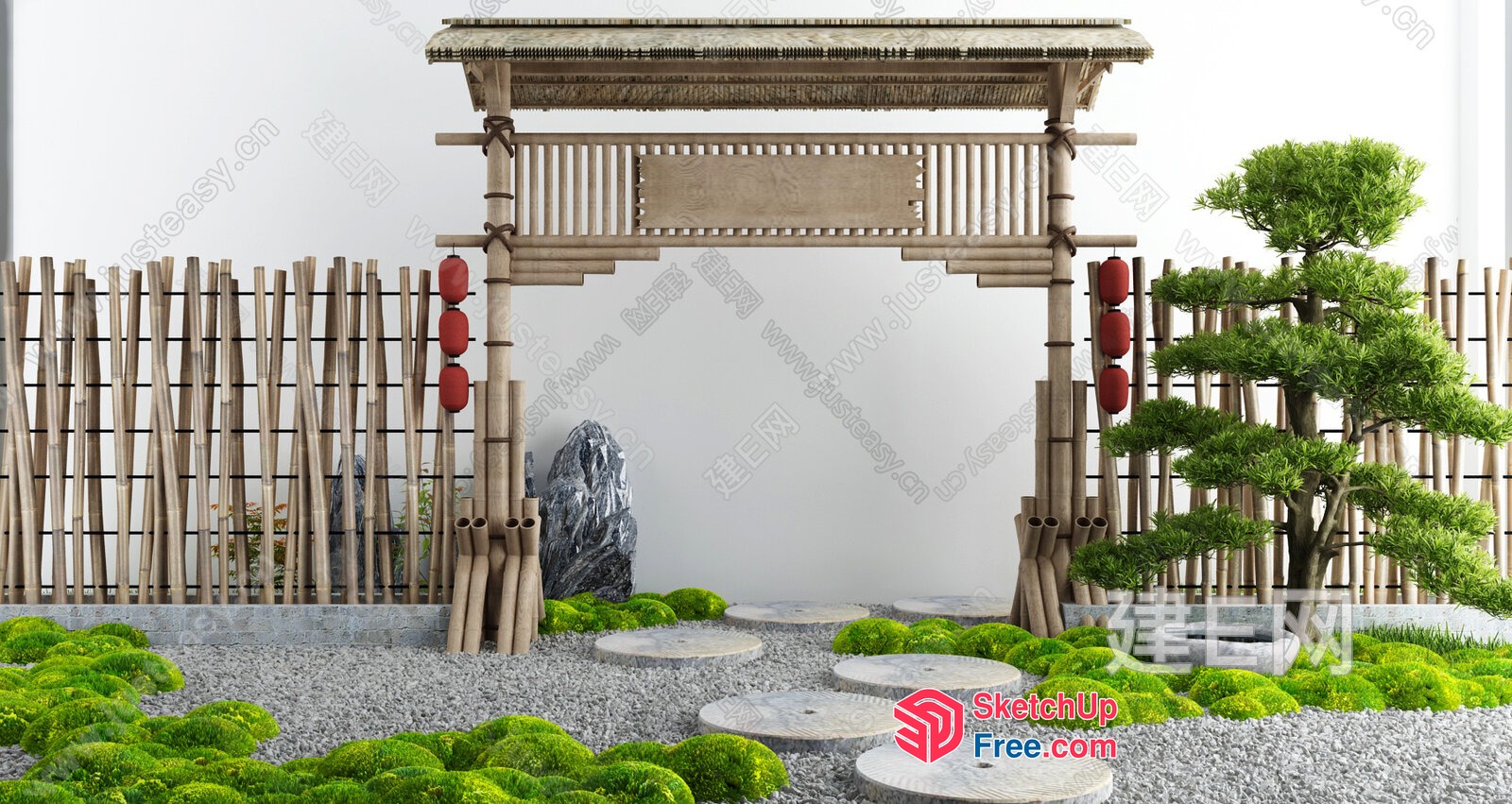 Japanese-Inspired Tranquil Oasis 3D SketchUp File