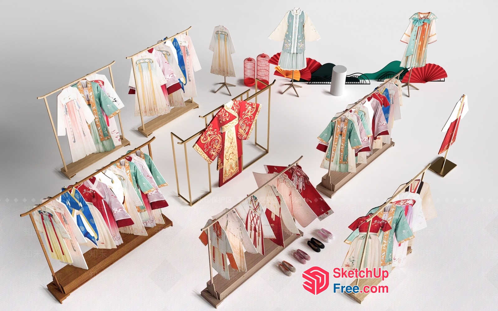Traditional Asian Clothing Display 3D SketchUp File