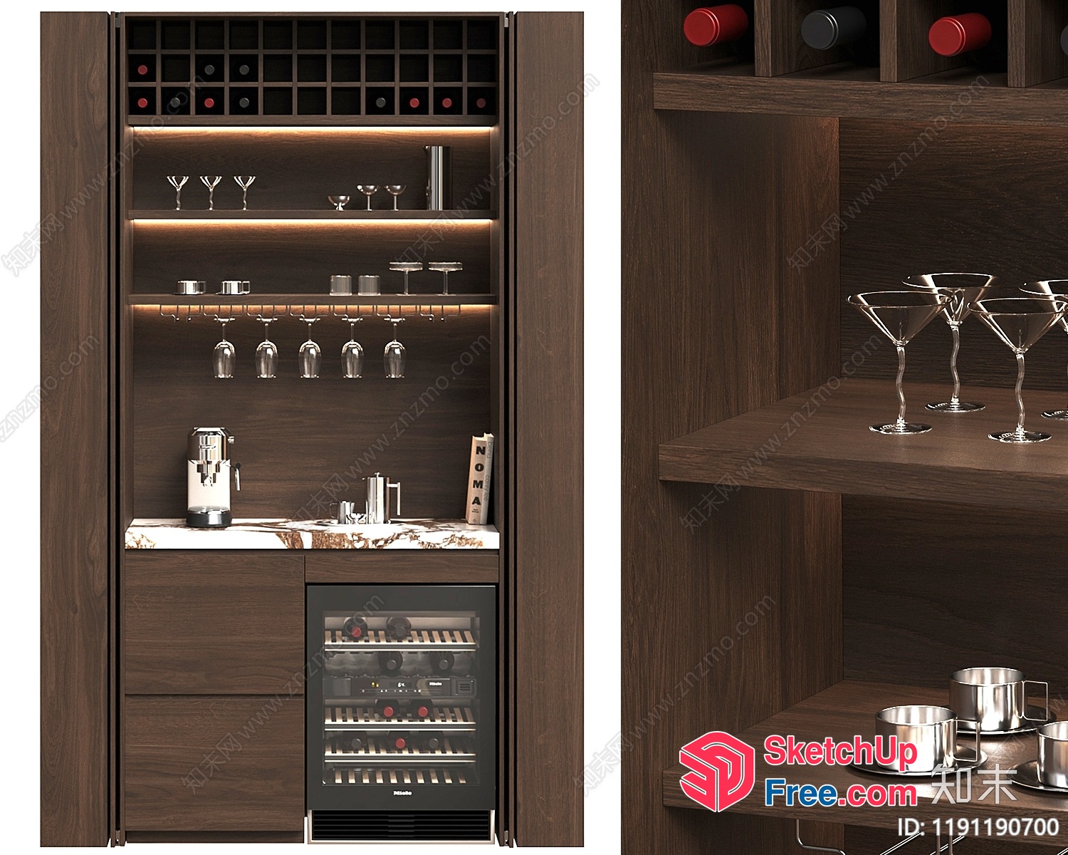 Modern Wine Bar Interior 3D SketchUp File
