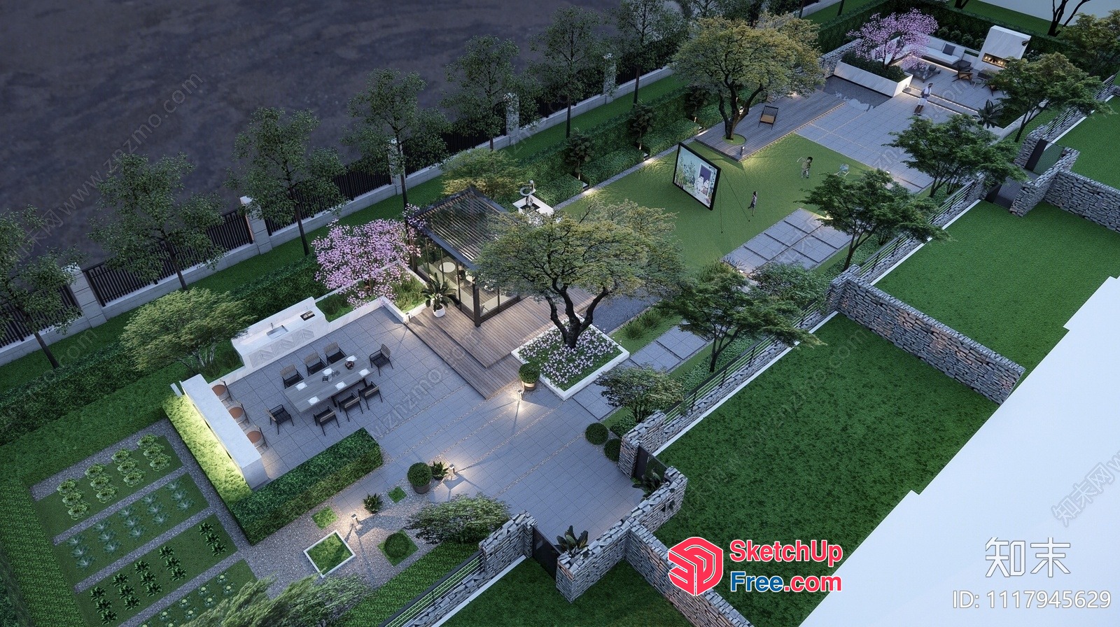 Exquisite Modern Villa With Lush Greenery And Elegant Decor 3D SketchUp File