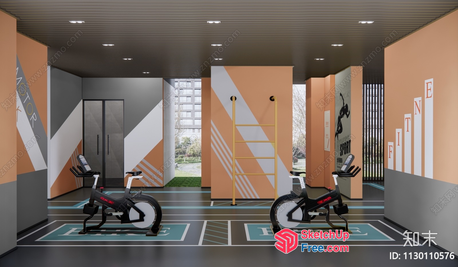 Gym With Modern And Minimalist Decor 3D SketchUp File
