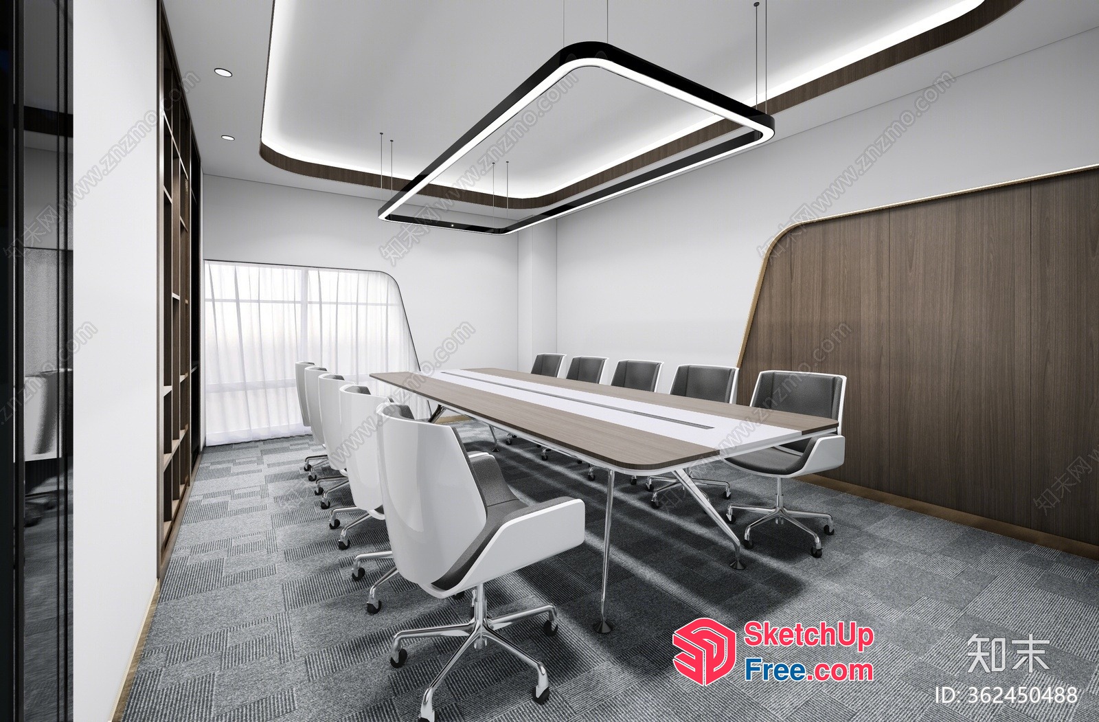 Modern Office Conference Room With Sleek Furniture 3D SketchUp File