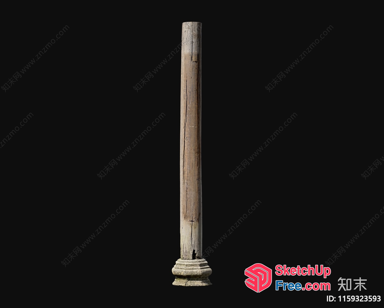 Single Pillar With Ornate Base 3D SketchUp File