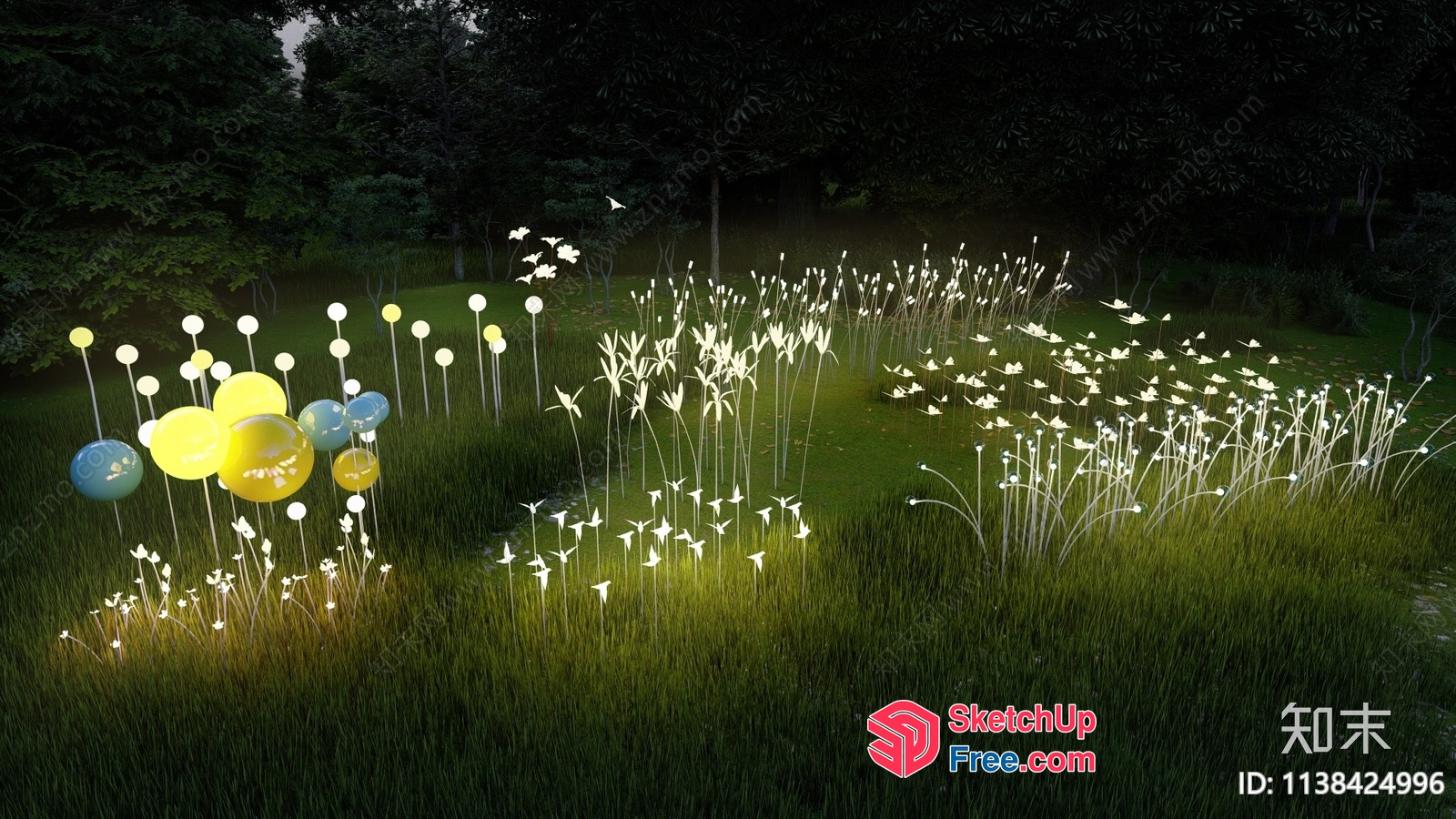 Enchanting Outdoor Lighting Installation 3D SketchUp File