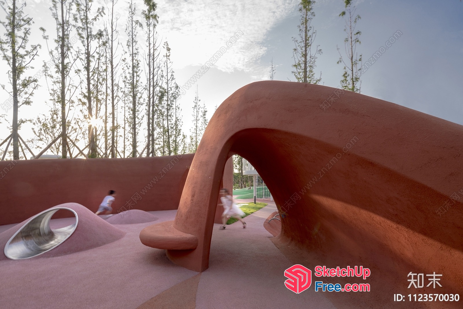 Modern Playground With Unique Architecture Features 3D SketchUp File