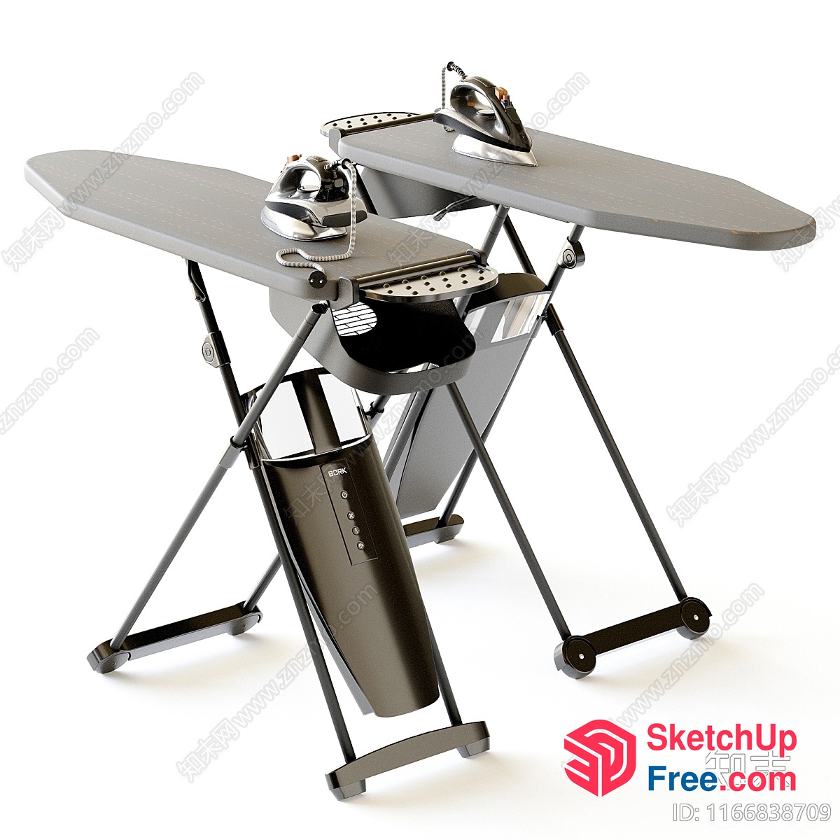 Two Ironing Boards With Two Irons 3D SketchUp File