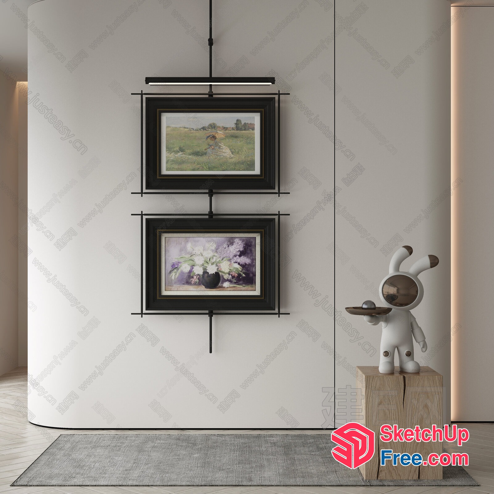 Modern Art Gallery Interior 3D SketchUp File