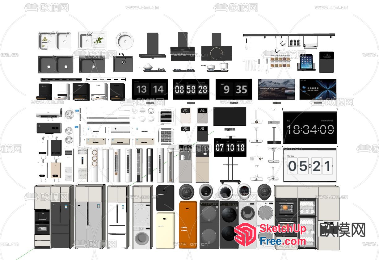 Various Household Appliances 3D SketchUp File