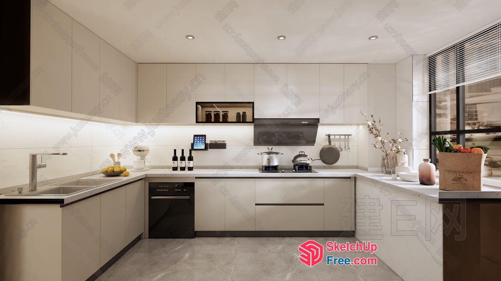Modern Minimalist Kitchen Design 3D SketchUp File
