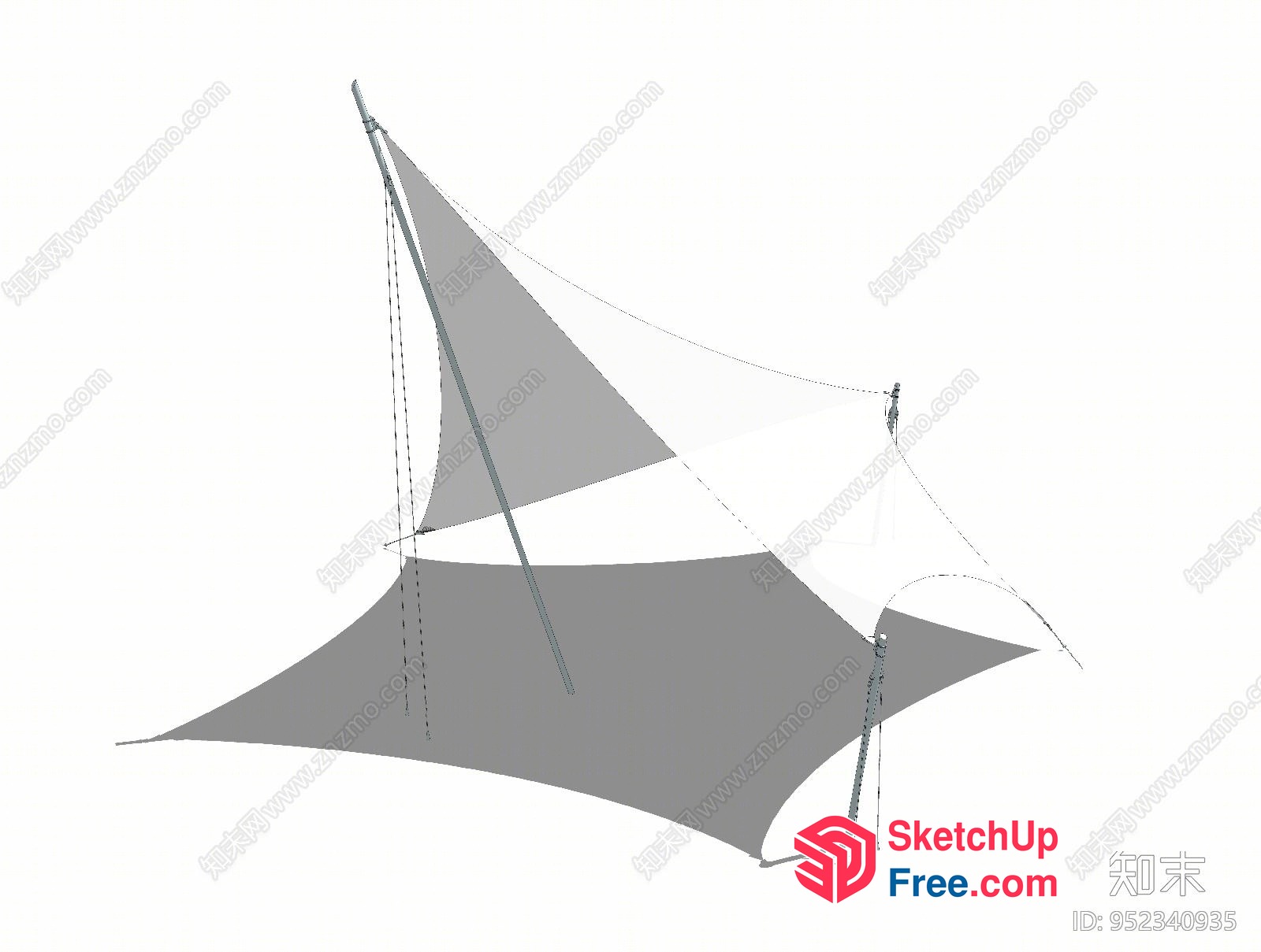 Sailboat Shape Canopy 3D SketchUp File