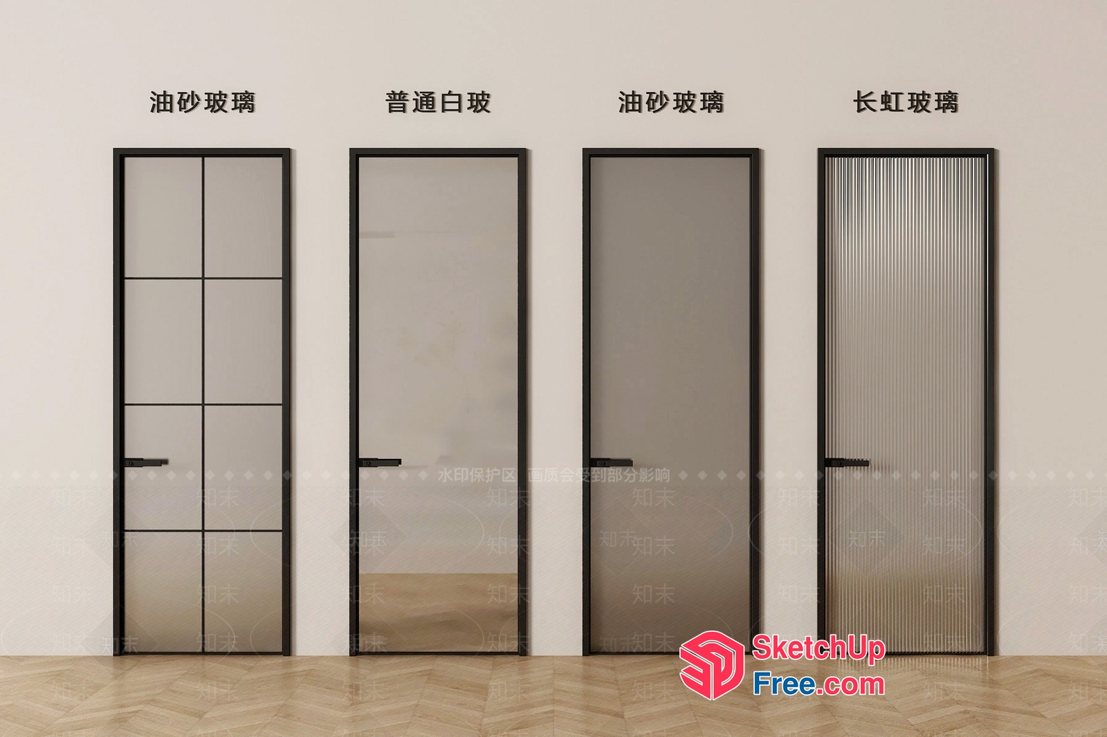 Four Doors In A Row 3D SketchUp File