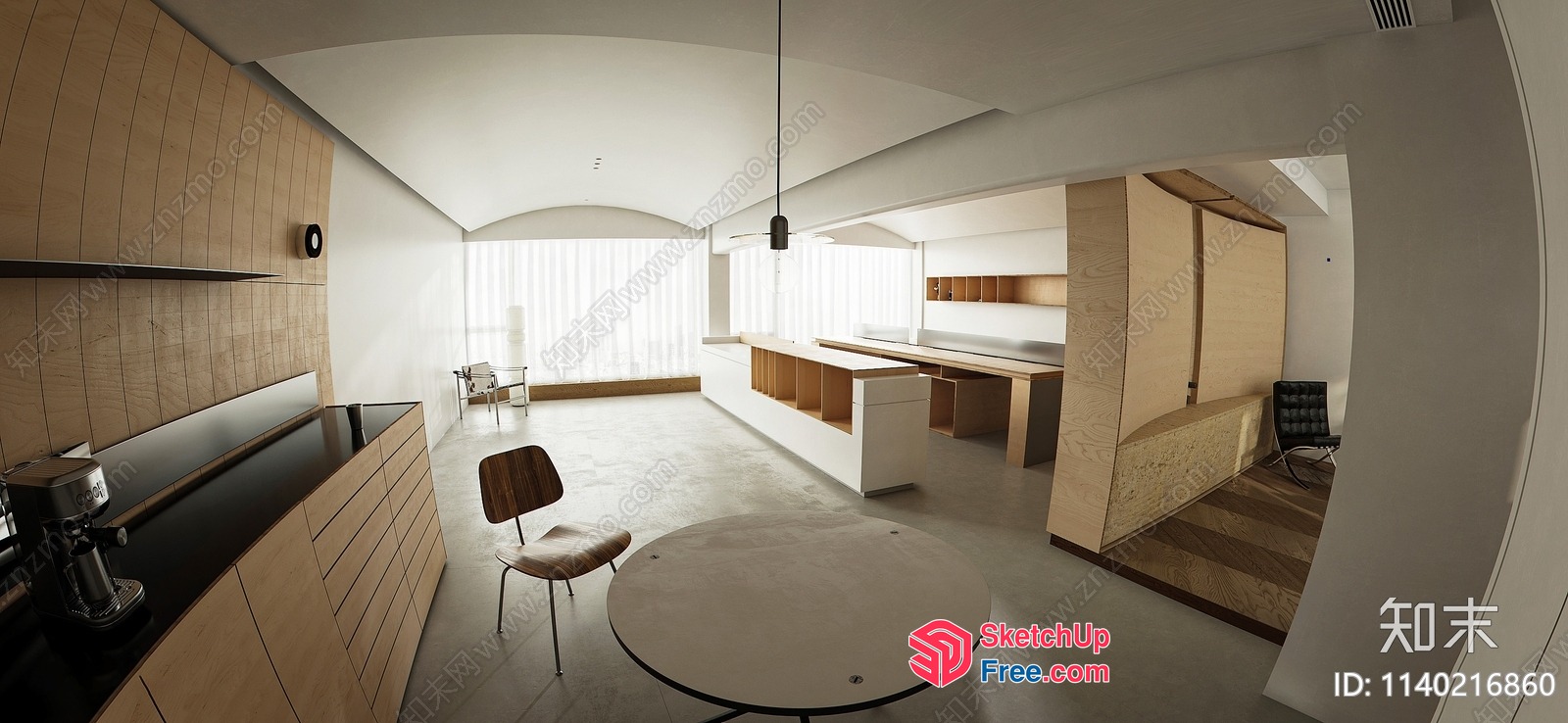 Modern Minimalist Interior With Sleek Furniture And Natural Light 3D SketchUp File