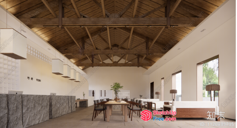 Modern Minimalist Japanese-Style Interior 3D SketchUp File