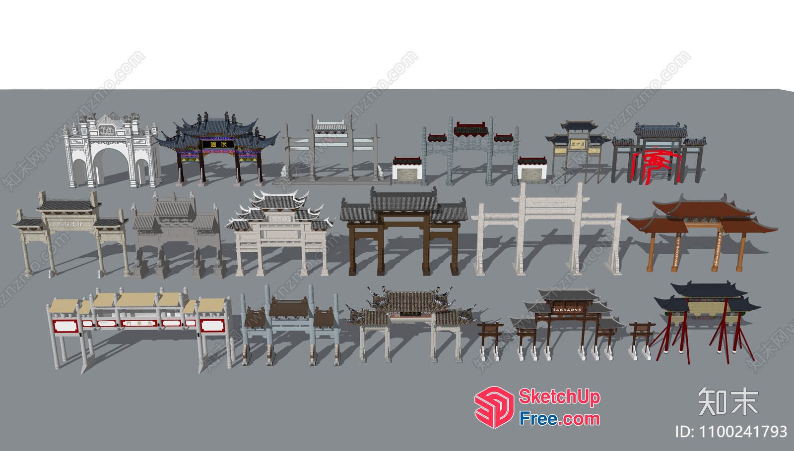 Traditional Chinese Architectural Elements 3D SketchUp File
