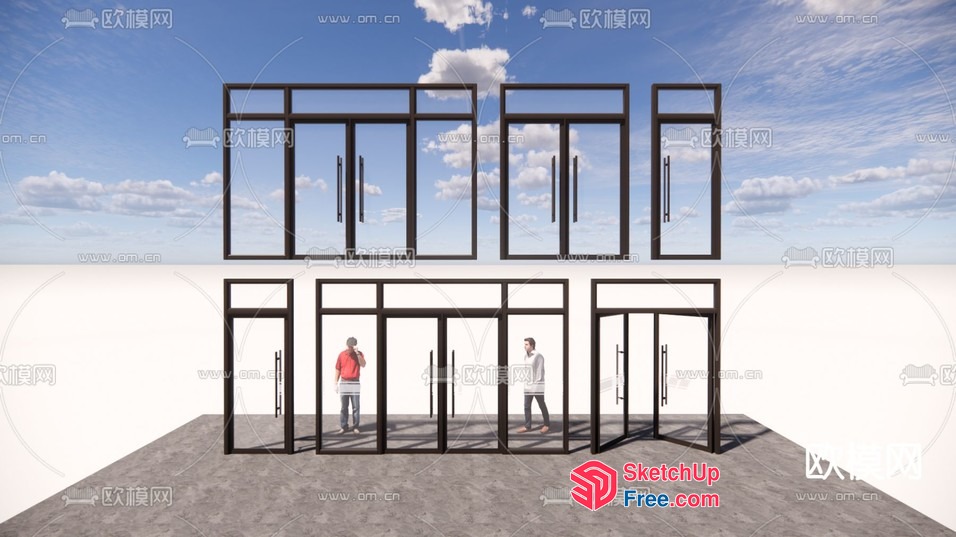 Modern Glass Curtain Wall Exterior Design 3D SketchUp File