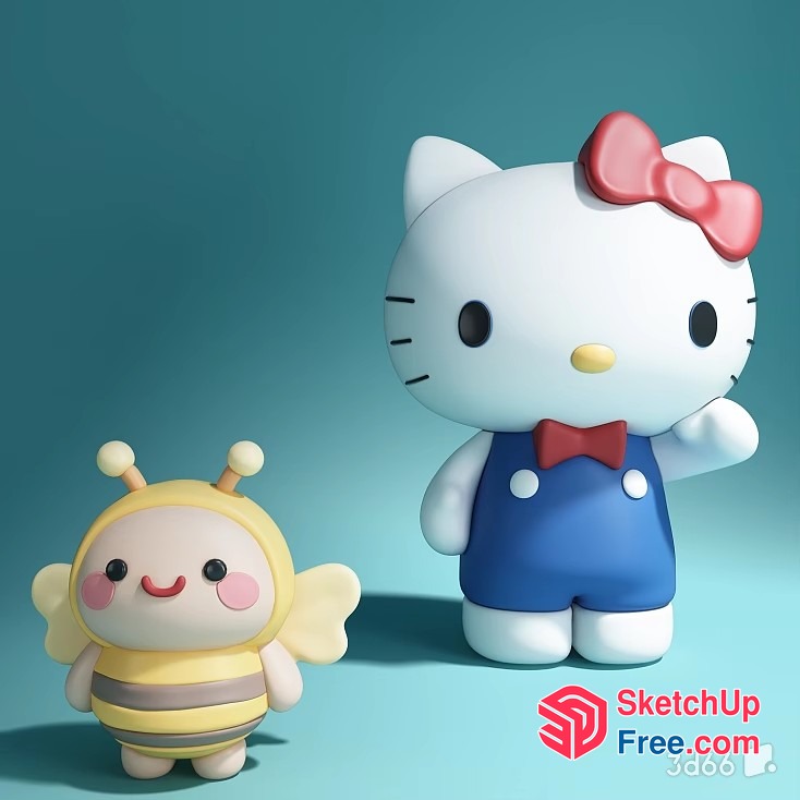 Adorable Hello Kitty And Bee Friends 3D SketchUp File