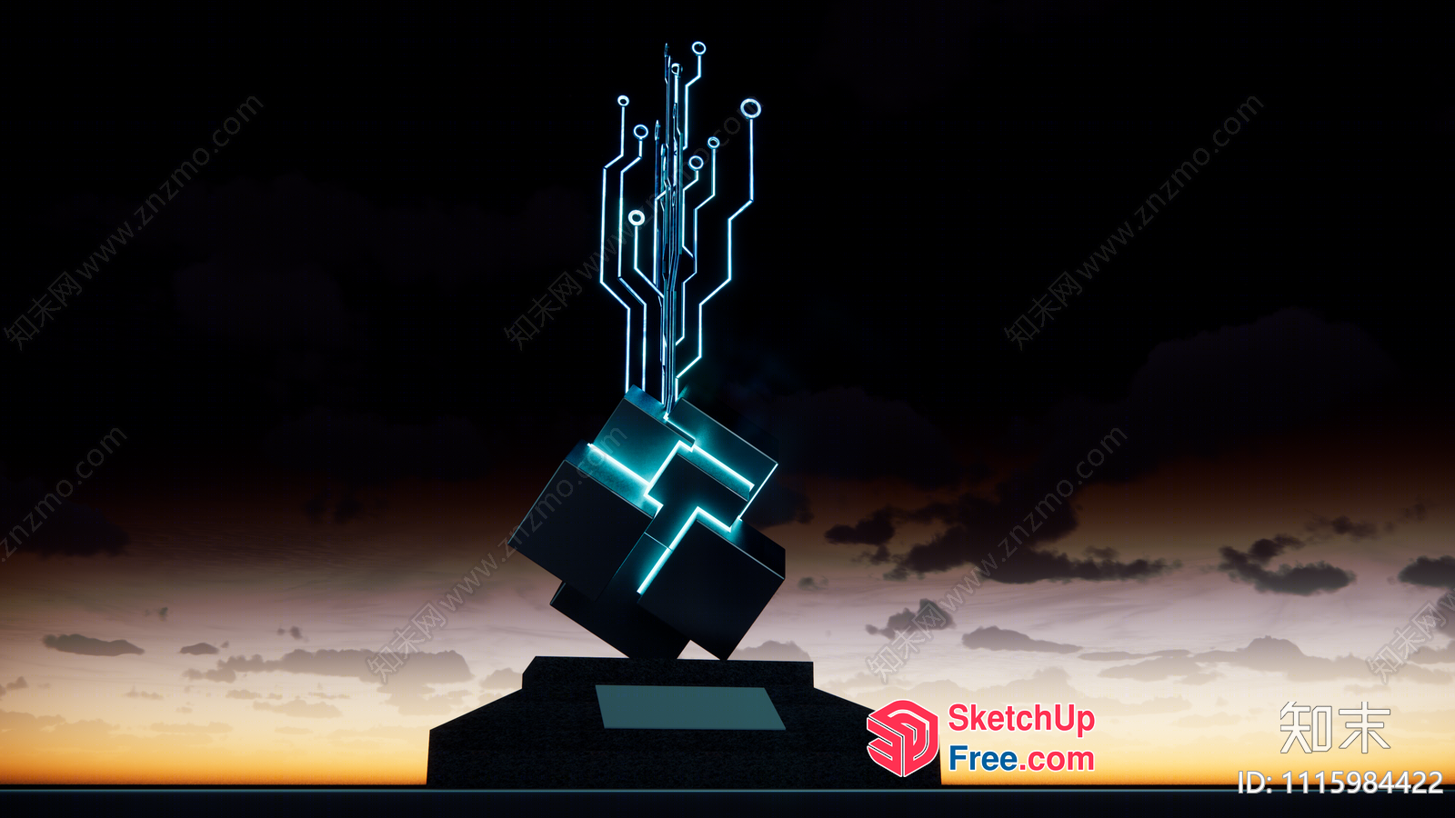 Futuristic Digital Sculpture 3D SketchUp File